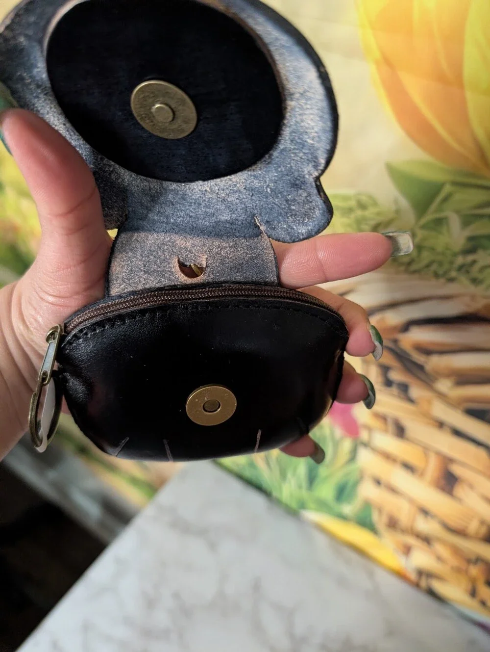 Leather Hand Wrist Bear Small Bag